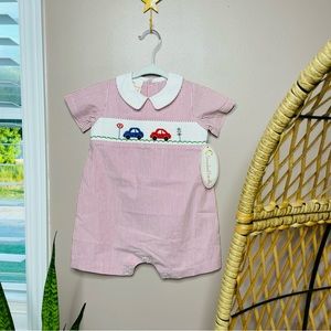 Smocked cars striped one piece | NWT |
